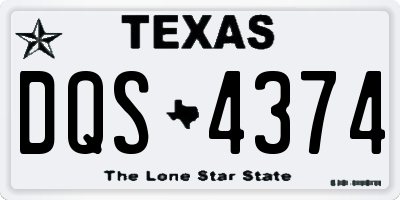 TX license plate DQS4374