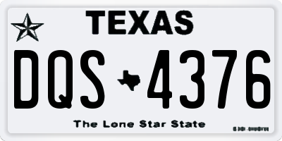 TX license plate DQS4376