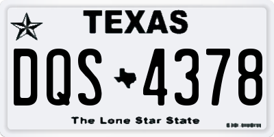 TX license plate DQS4378