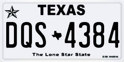 TX license plate DQS4384