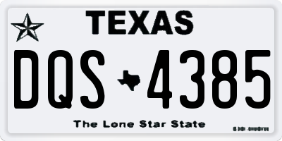 TX license plate DQS4385