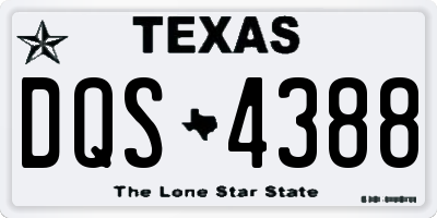 TX license plate DQS4388