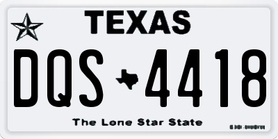 TX license plate DQS4418