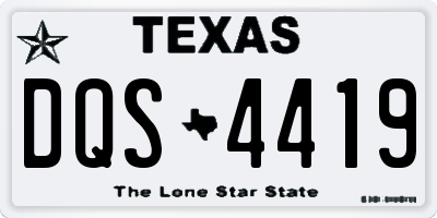 TX license plate DQS4419