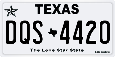 TX license plate DQS4420