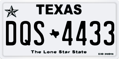 TX license plate DQS4433