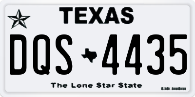 TX license plate DQS4435