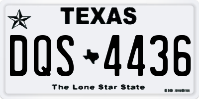 TX license plate DQS4436