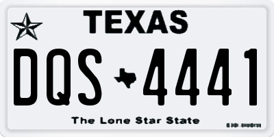 TX license plate DQS4441