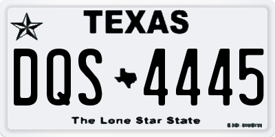 TX license plate DQS4445