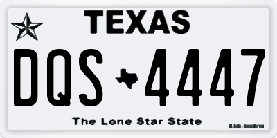 TX license plate DQS4447