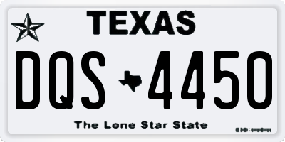 TX license plate DQS4450