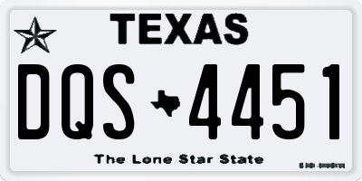 TX license plate DQS4451