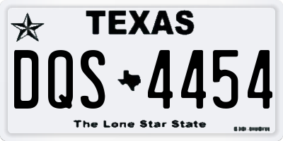 TX license plate DQS4454