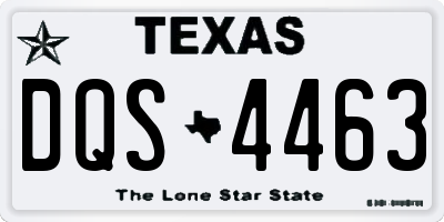 TX license plate DQS4463