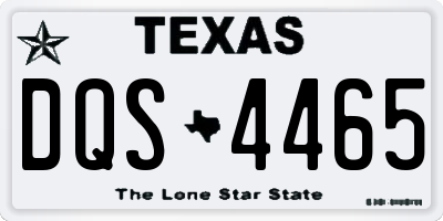 TX license plate DQS4465