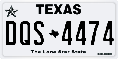 TX license plate DQS4474