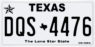 TX license plate DQS4476