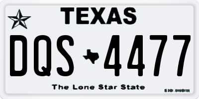 TX license plate DQS4477