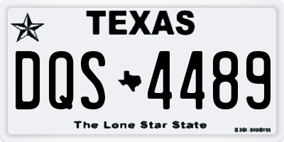 TX license plate DQS4489