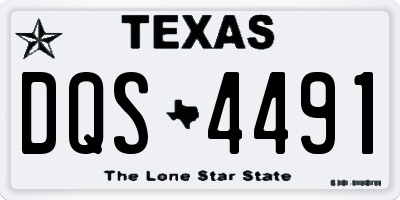 TX license plate DQS4491