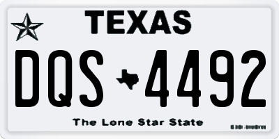TX license plate DQS4492