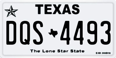 TX license plate DQS4493