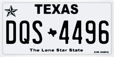 TX license plate DQS4496