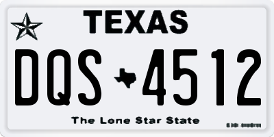TX license plate DQS4512