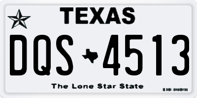 TX license plate DQS4513