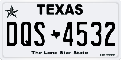 TX license plate DQS4532