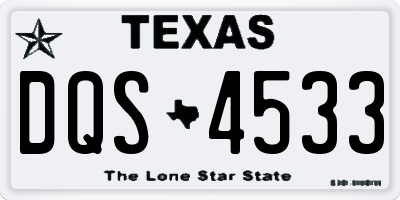 TX license plate DQS4533