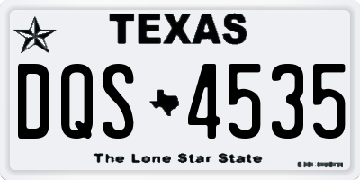 TX license plate DQS4535