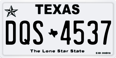 TX license plate DQS4537