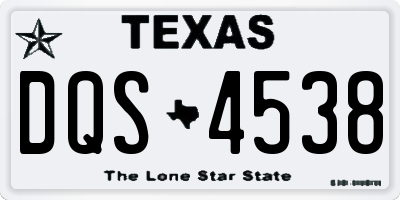 TX license plate DQS4538