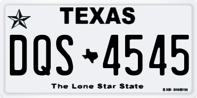 TX license plate DQS4545