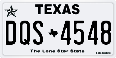 TX license plate DQS4548