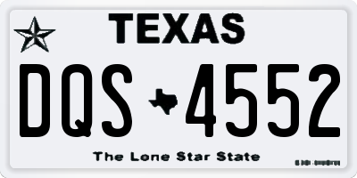 TX license plate DQS4552