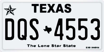 TX license plate DQS4553