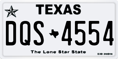 TX license plate DQS4554