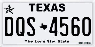 TX license plate DQS4560