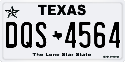 TX license plate DQS4564