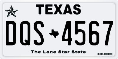 TX license plate DQS4567