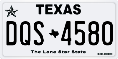 TX license plate DQS4580