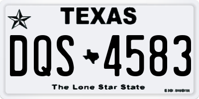 TX license plate DQS4583