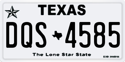 TX license plate DQS4585