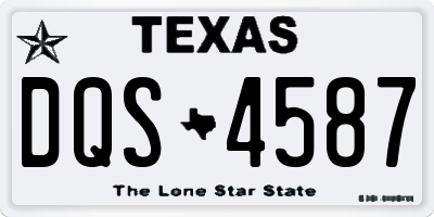 TX license plate DQS4587