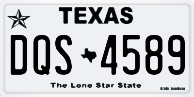 TX license plate DQS4589