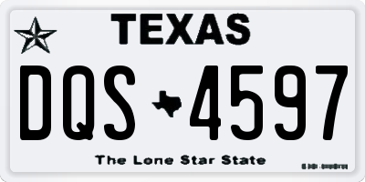 TX license plate DQS4597