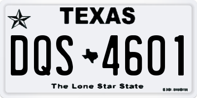 TX license plate DQS4601